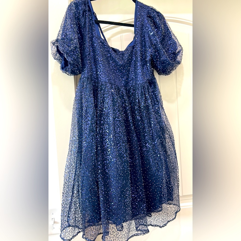 Medium Sequin Navy Party Dress